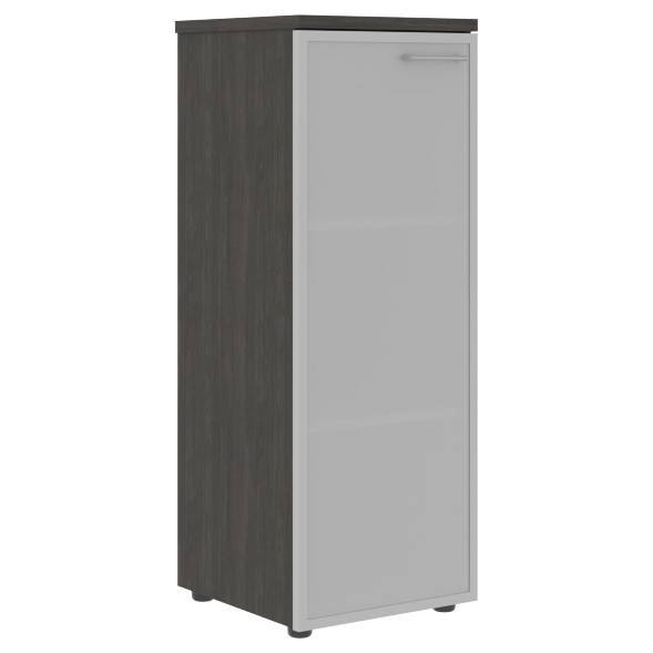 Шкаф колонка с стеклянной дверью в алюминиевой раме (L) и топом XMC 42.7(L) 432х432х