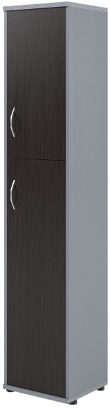 Шкаф колонка с глухой малой и средней дверьми СУ-1.8(R) Венге/Металлик 406*365*1975